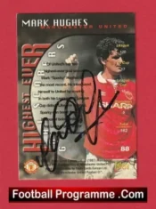 Manchester United Mark Hughes Autograph Signed Football Card Man Utd
