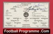 Manchester United Multi Autographed Signed Line Up Charlton Etc