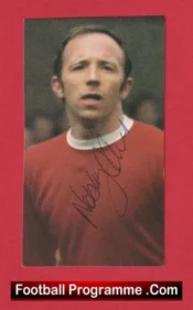 Manchester United Nobby Stiles Autograph Signed Picture 1960s