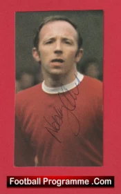 Manchester United Nobby Stiles Autograph Signed Picture 1960s