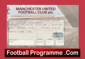 Manchester United v Blackburn Rovers 1996 – Match Ticket