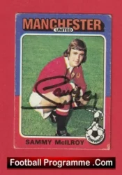 Manchester United Sammy McIlroy Autograph Signed Football Card Man Utd