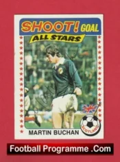 Manchester United Scotland Martin Buchan Autographed Signed Football Card Man Utd
