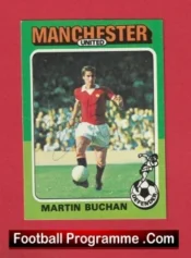 Manchester United Martin Buchan Autographed Signed Football Card Man Utd