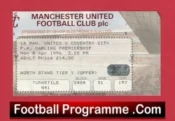 Manchester United v Coventry City 1996 – Football Ticket