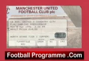 Manchester United v Coventry City 1996 – Football Ticket