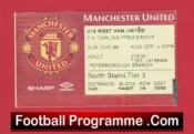 Manchester United v West Ham United 1999 – Match Ticket Treble Season