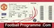 Manchester United v Sunderland 2009 – Match Ticket Man Utd