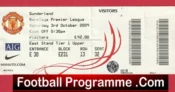 Manchester United v Sunderland 2009 – Match Ticket Man Utd
