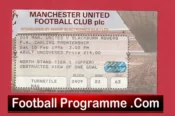 Manchester United v Blackburn Rovers 1996 – Match Ticket