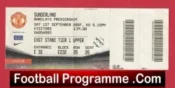 Manchester United v Sunderland 2007 – Match Ticket