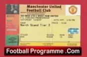 Manchester United v West Ham United 1997 – Match Ticket