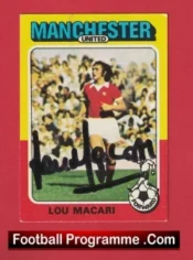 Manchester United Lou Macari Autograph Signed Football Card Man Utd