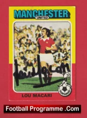 Manchester United Lou Macari Autograph Signed Football Card Man Utd