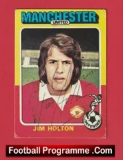 Manchester United Jim Holton Autographed Signed Football Card Man Utd