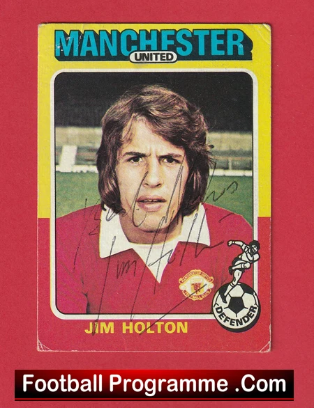 Manchester United Jim Holton Autographed Signed Football Card Man Utd - Image 2