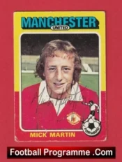 Manchester United Mick Martin Autographed Signed Football Card Man Utd