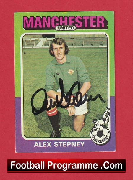 Manchester United Alex Stepney Autograph Signed Football Card Man Utd - Image 2