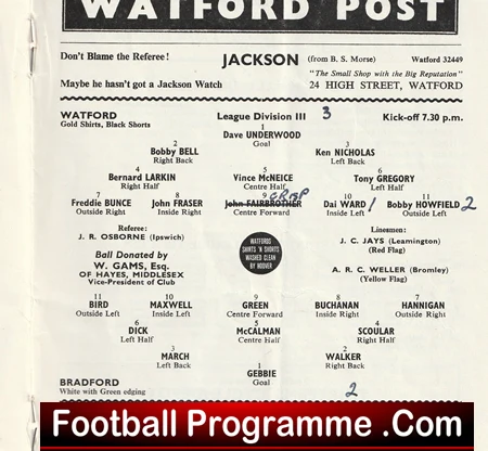 Watford v Bradford 1962 - Image 3