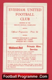Evesham United v Cross Castle United 1960s