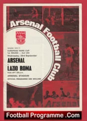 Arsenal v Lazio Roma 1970 – Fairs Cup