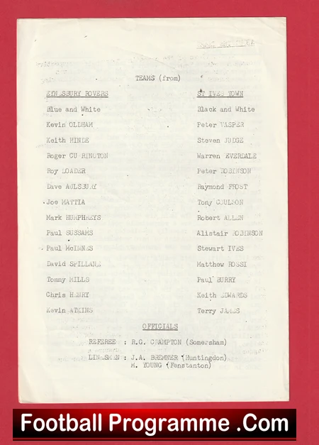 Eynesbury Rovers v St Ives Town 1982 Senior Cup Final at Ramsey - Image 3