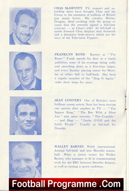Showmens Guild v Showbiz X1 early 1960s - Tommy Steele Etc - Image 6