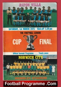 Aston Villa v Norwich City 1975 - League Cup Final