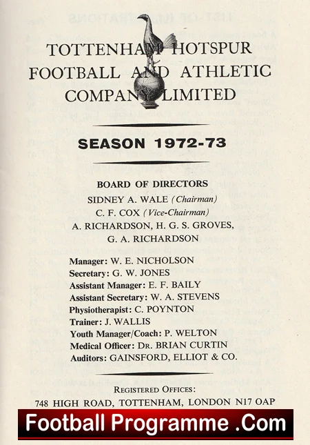 Tottenham Hotspur Spurs Official Handbook 1972 - 1973 - Image 3
