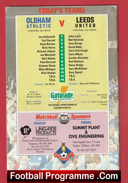 Oldham Athletic v Leeds United 1992 - Eric Cantona Debut Leeds Utd - Image 3