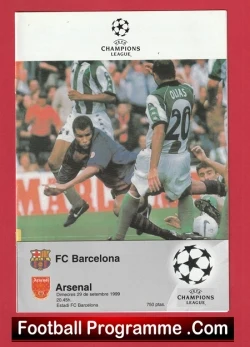Barcelona v Arsenal 1999 - Champions League - football programme