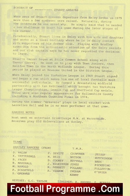 Bradley Rangers v YWA 1980 - Image 2