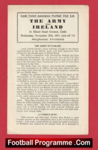 British Army v Ireland 1957 – at Leeds United + Bobby Charlton