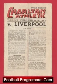 Charlton Athletic v Liverpool 1951