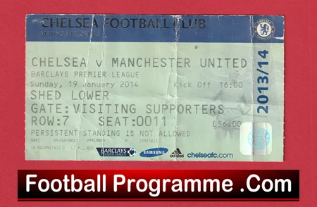 Chelsea v Manchester United 2014 - Football Ticket - Image 2