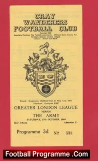Cray Wanderers v The Army 1964