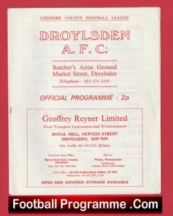 Droylsden v Hyde 1972 - football programme