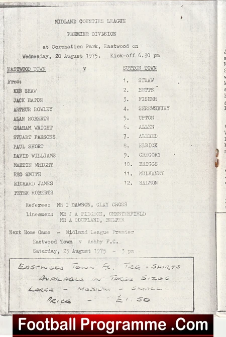 Eastwood Town v Sutton Town 1975 - Image 3