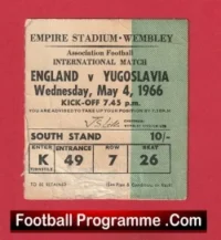 England v Yugoslavia 1966 – Football Ticket
