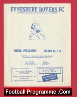 Eynesbury Rovers v Royston Town 1977 - East Anglia Cup - football programme