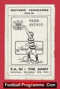 FA v The Army XI 1944 – Matt Busby Bradford Park Avenue BPA
