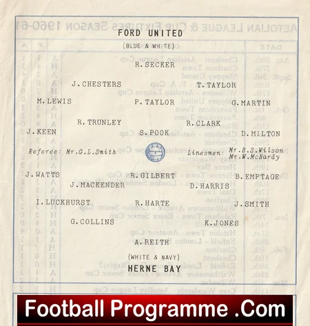 Ford Sports v Herne Bay 1961 - Aetolian League - Image 3