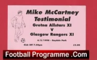 Gretna All Stars v Glasgow Rangers 1998 – Football Ticket