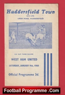 Huddersfield Town v West Ham 1960 - Denis Law - football programme