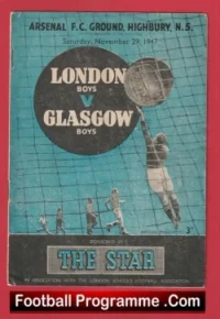 London Boys v Glasgow Boys 1947 – at Arsenal