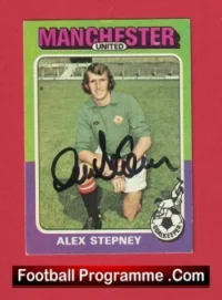 Manchester United Alex Stepney Autograph Signed Football Card Man Utd