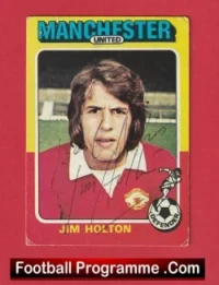 Manchester United Jim Holton Autographed Signed Football Card Man Utd