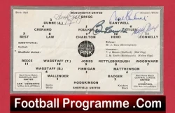 Manchester United Multi Autographed Signed Line Up Charlton Etc - football programme