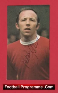 Manchester United Nobby Stiles Autograph Signed Picture 1960s