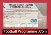 Manchester United v Arsenal 1996 – Football Ticket